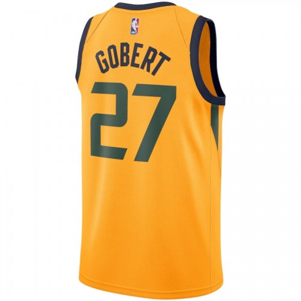 Men's Utah Jazz Rudy Gobert #27 Gold Replica Swingman Jersey - Statement Edition-Pro Kit Vault | Brand New 26/27 Sports Jerseys